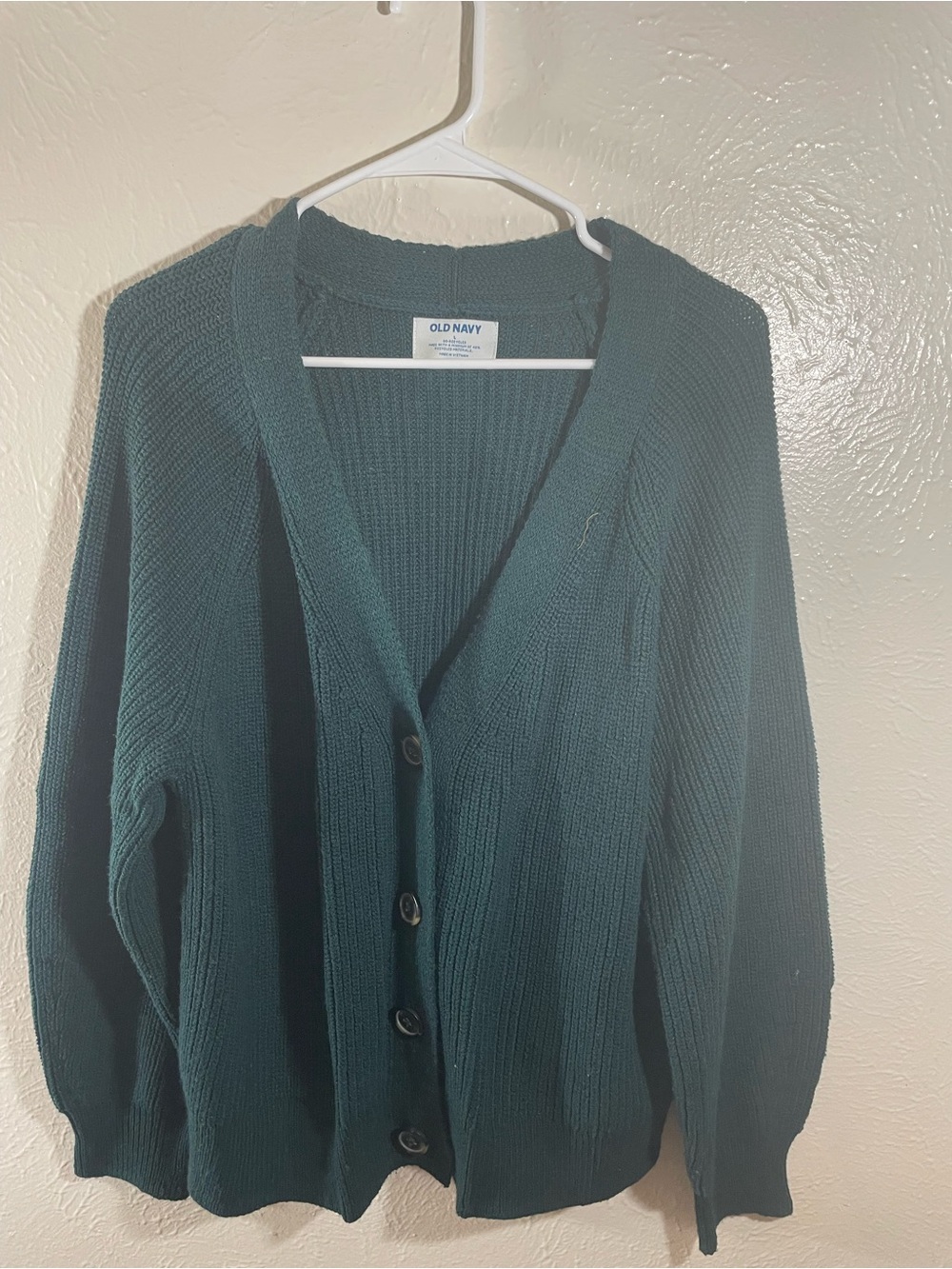 Old Navy Women's Green Button-Front Cardigan Sweater